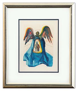 Salvador Dali- Original Color Woodcut on B.F.K. Rives Paper "Purgatory 33"