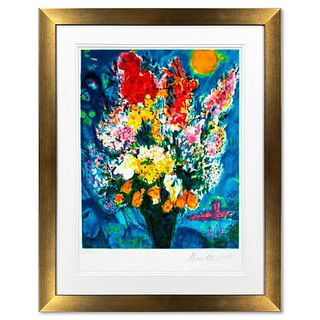 Marc Chagall (1887-1985), "Le Bouquet Illuminant Le Ciel" Framed Limited Edition Lithograph with Certificate of Authenticity.