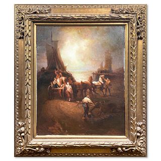 Grigory Roshin, "Near the Sea" Framed Original Oil Painting on Canvas, Hand Signed with Letter of Authenticity. (Disclaimer)