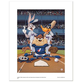 At the Plate (Expos) Numbered Limited Edition Giclee from Warner Bros. with Certificate of Authenticity.
