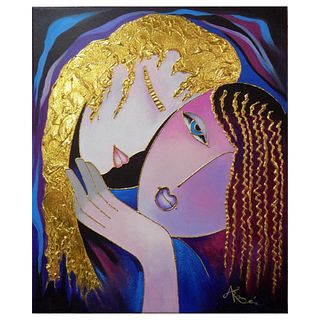 Arbe, "Little Sister" Hand Signed Original Painting on Canvas with Letter of Authenticity.