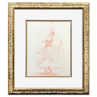 Pino (1939-2010) Framed Original Drawing, Hand Signed with Letter of Authenticity.