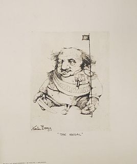 Charles Bragg - Lithograph on paper "The Medal"