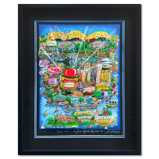 Charles Fazzino, "There's Music: New Jersey, New York, Long Island Too!! (Sky Blue)" Framed 3D Limited Edition Silk Screen, Numbered and Hand Signed w
