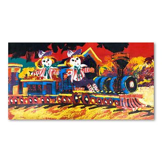Paul Blaine Henrie (1932-1999), "Choo-Choo Children" Hand Signed Original Painting on Canvas (40"x72") with Letter of Authenticity.