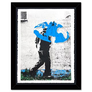 Hijack, "Protect the eARTH" Framed Limited Edition Silkscreen. Numbered and Hand Signed with Certificate of Authenticity.