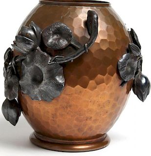 Rogers Smith & Co Hammered "Quadruple Bronze" Vase