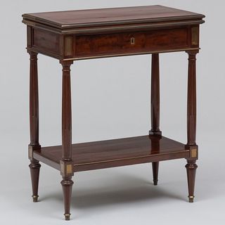 Directoire Brass-Mounted Mahogany and Marble Writing Table