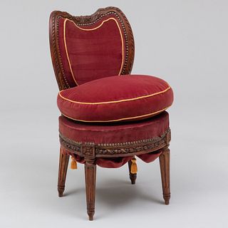 Louis XVI Carved Beechwood and Oak Chaise en Cabriolet, Stamped I.B. Boulard