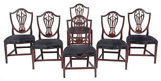 Set of Six George III Mahogany Shield Back Side Chairs