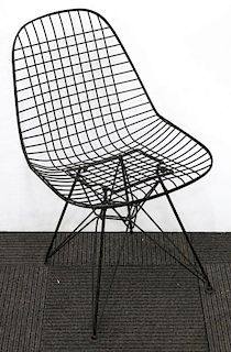 Harry Bertoia Knoll Vintage Black Wire Side Chair