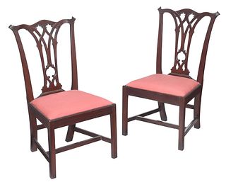 Pair of British or American Chippendale Mahogany Side Chairs