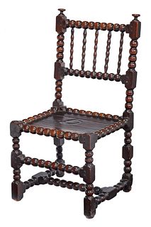 William and Mary or Style Oak Side Chair