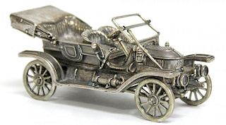 Solid Silver Stanley Steamer Touring Car Model