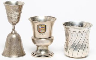 3 Silver Wine Cups, including Christian Dior