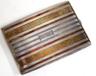 Napier Sterling Silver & 14K Gold Cigarette Case