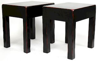 Pair of Contemporary Chinoiserie End Tables