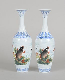 A Pair of Chinese Eggshell Porcelain Vases 