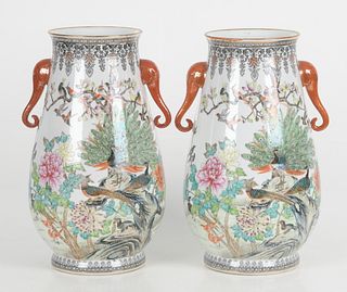 A Pair of Imposing Chinese Republic Porcelain Vases 
