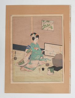 Hasegawa Sadanobu III, Japanese Woodblock Print 