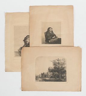 Three Rembrandt Etchings, Circa 1900 