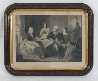 "Washington and His Family" Lithograph 