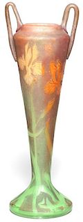 Daum Nancy Art Nouveau "Irises" Glass Vase