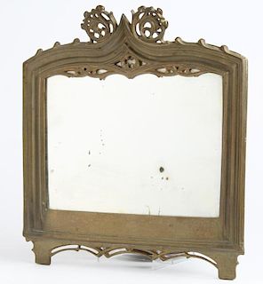 Small Gilt Bronze Gothic Tracery-Framed Mirror