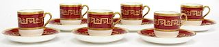 6 Minton for Tiffany Demitasse Cups & Saucers