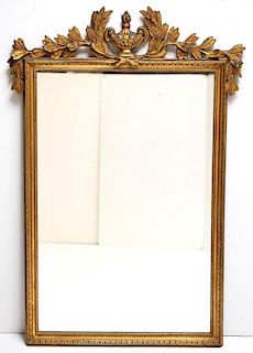 Empire-Style Gilt Wood Mirror