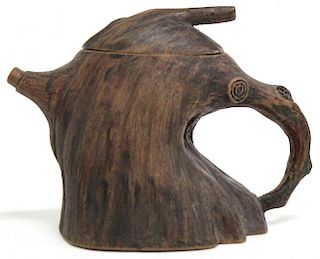 Chinese Earthenware "Tree Trunk" Teapot
