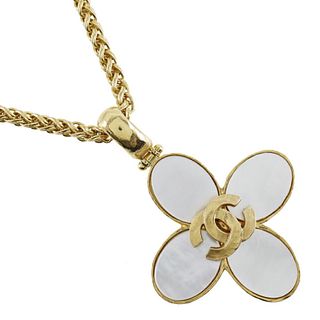 CHANEL FLOWER GOLD PLATED NECKLACE