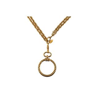 CHANEL DOUBLE CHAIN LOUPE NECKLACE