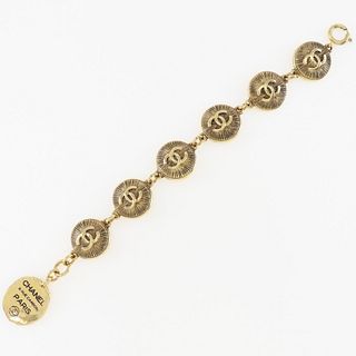 CHANEL COCO MARK GOLD PLATED BRACELET