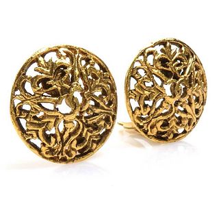 CHANEL PERFORATED CLIP EARRINGS