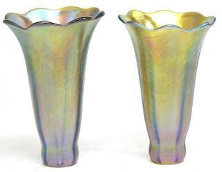 Pair of Glass Lily Shades After Tiffany Studios