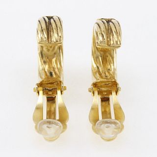 CHANEL GOLD PLATED CLIP EARRINGS