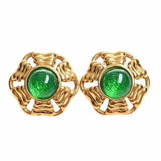 CHANEL COLORED STONE EARRINGS