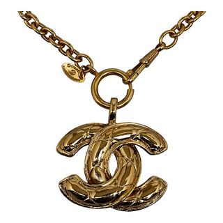 CHANEL DECA COCO GOLD PLATED NECKLACE