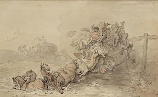 Thomas Rowlandson (English, 1756-1827)- Watercolor