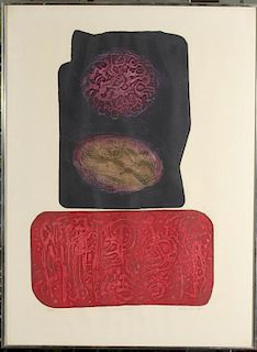 Signed Hoehn- Abstract Lithograph dated 1967