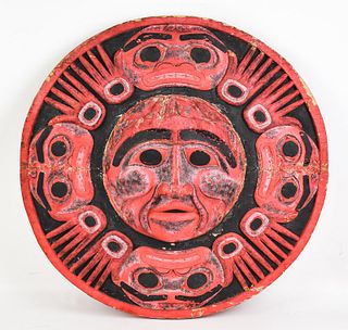 NUXALK TRIBE HAND CARVED SUN MASK