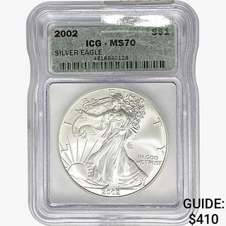 2002 American 1oz Silver Eagle ICG MS70 