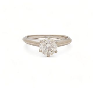 Tiffany & Co. (American) 1.02 Ct. Solitaire Diamond (H, VS-1) Platinum Ring, 4g Size: 4.5