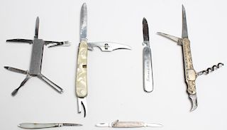 6 Assorted Vintage Pen Knives, including Silver