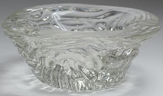 Albarelli Seguso Large Colorless Murano Glass Bowl