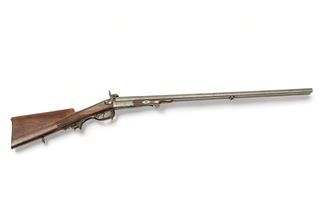French Pin Fire Double Barrel Shotgun, 19th C., 12 Ga., L 47"