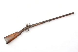 French Double Barrel Flintlock Shotgun. 20 Ga., Ca. Later 18th C., L 48"