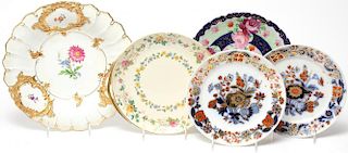 5 Continental Porcelain Plates, Including 19th C.