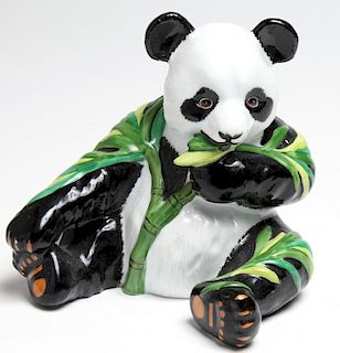Lynn Chase Porcelain Giant Panda-Form Coin Bank